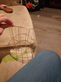 Small Gold Wire Storage Basket