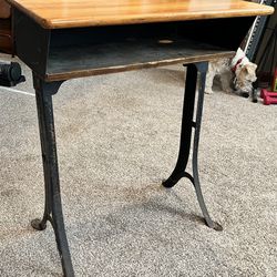 Antique Iron Desk With Bench