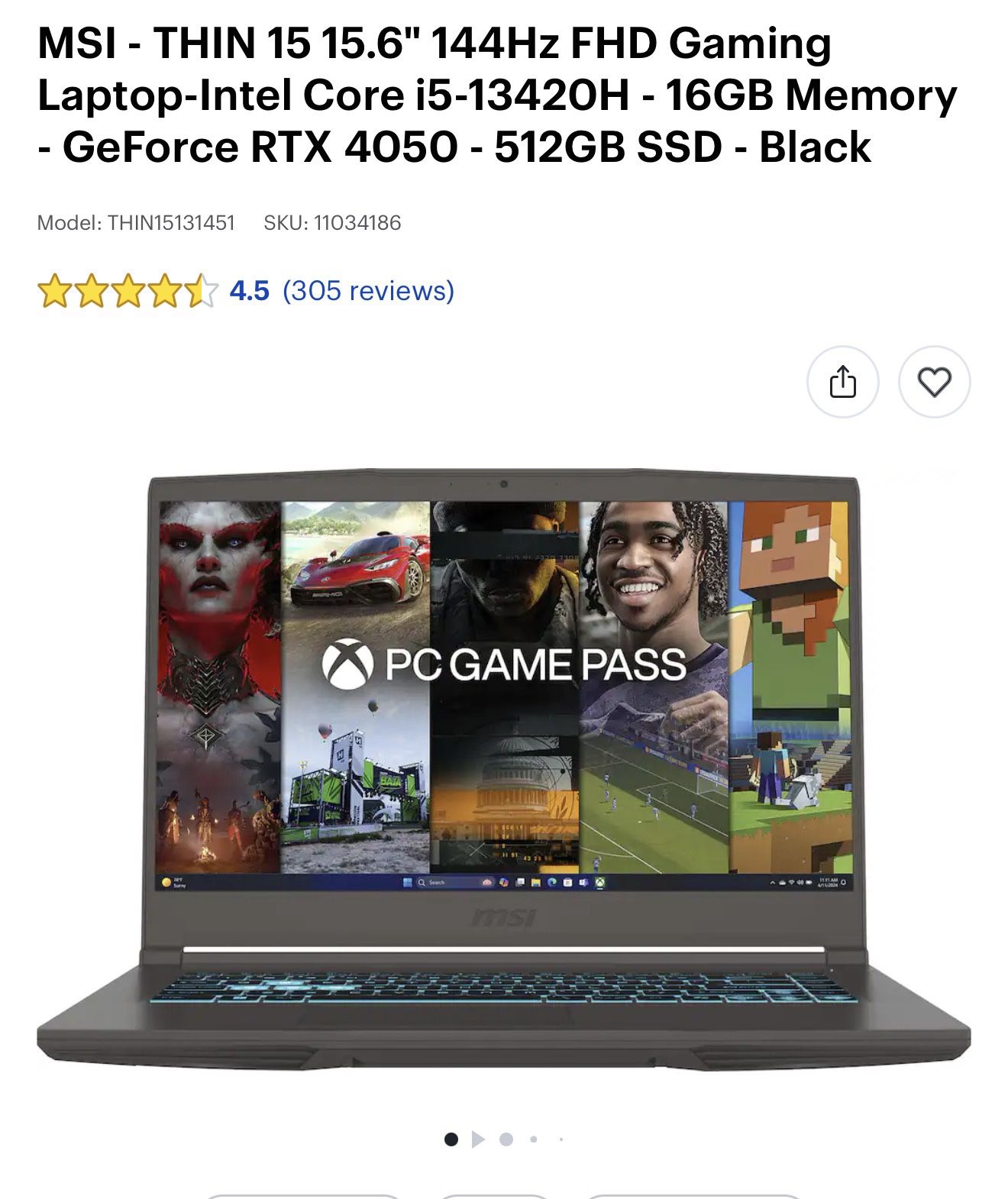 Gaming Laptop MSI