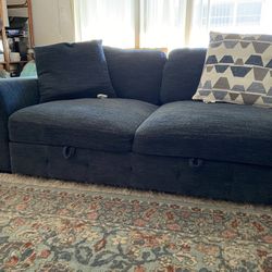 Navy Pop-Up Sleeper Sofa 73" W
