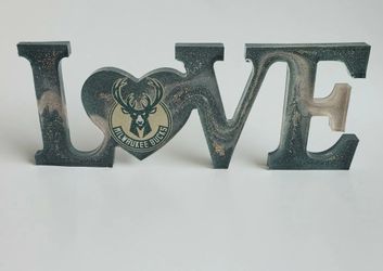 Milwaukee Bucks Love Sign Handmade 