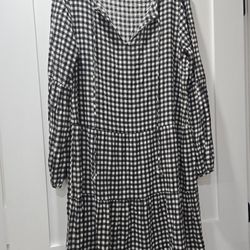 Sanctuary Black and White Drop Waist Dress, L