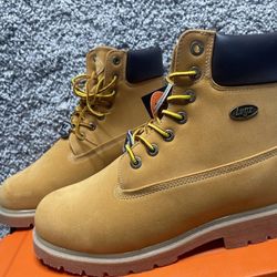 Mens LUGZ Work Boots MDRIF6STWK 7470 Wheat Tan Bark Lined Slip Resist 9.5W