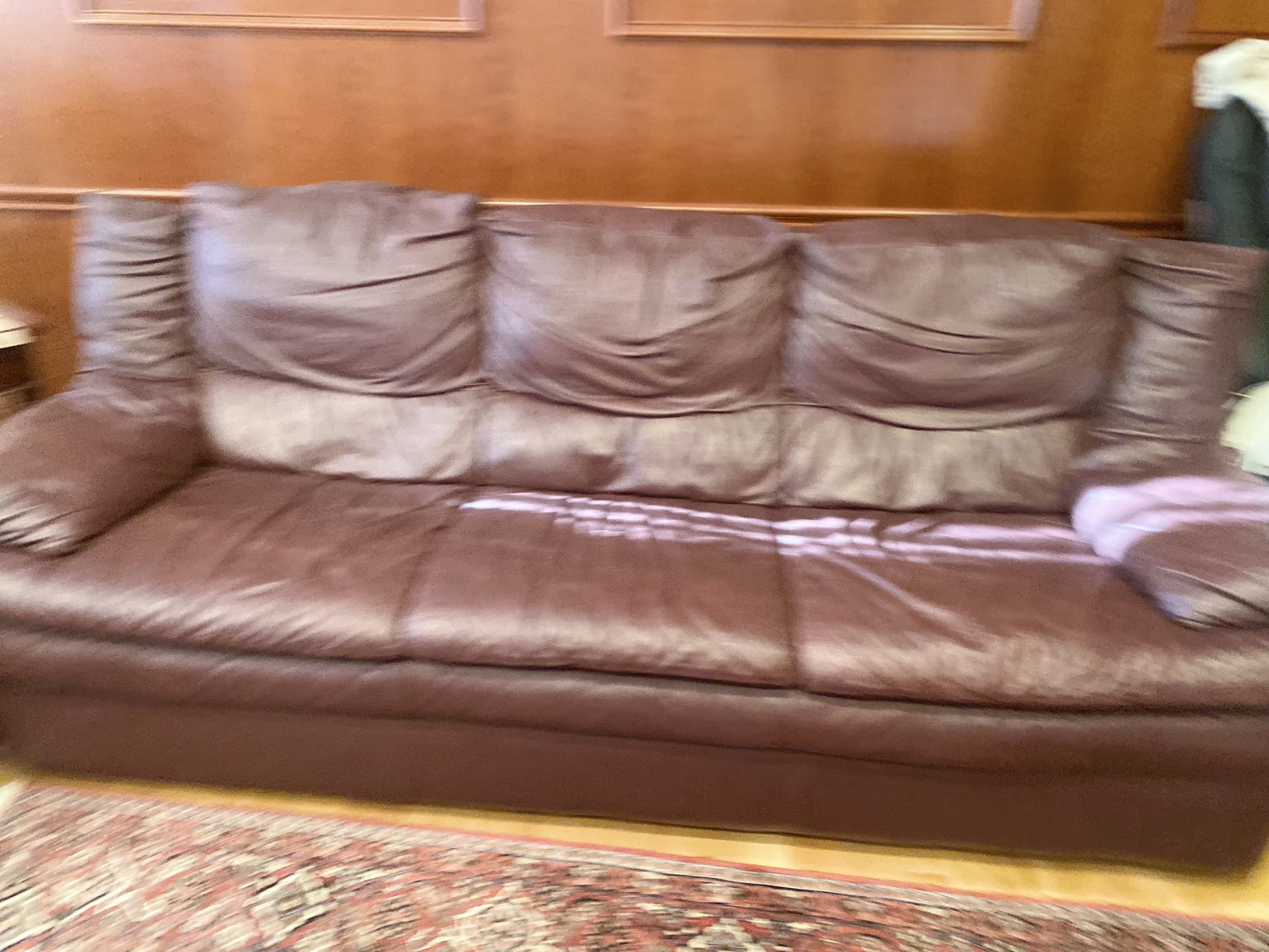 Genuine Leather Natuzzi Burgandy 3 Seater leather sofa