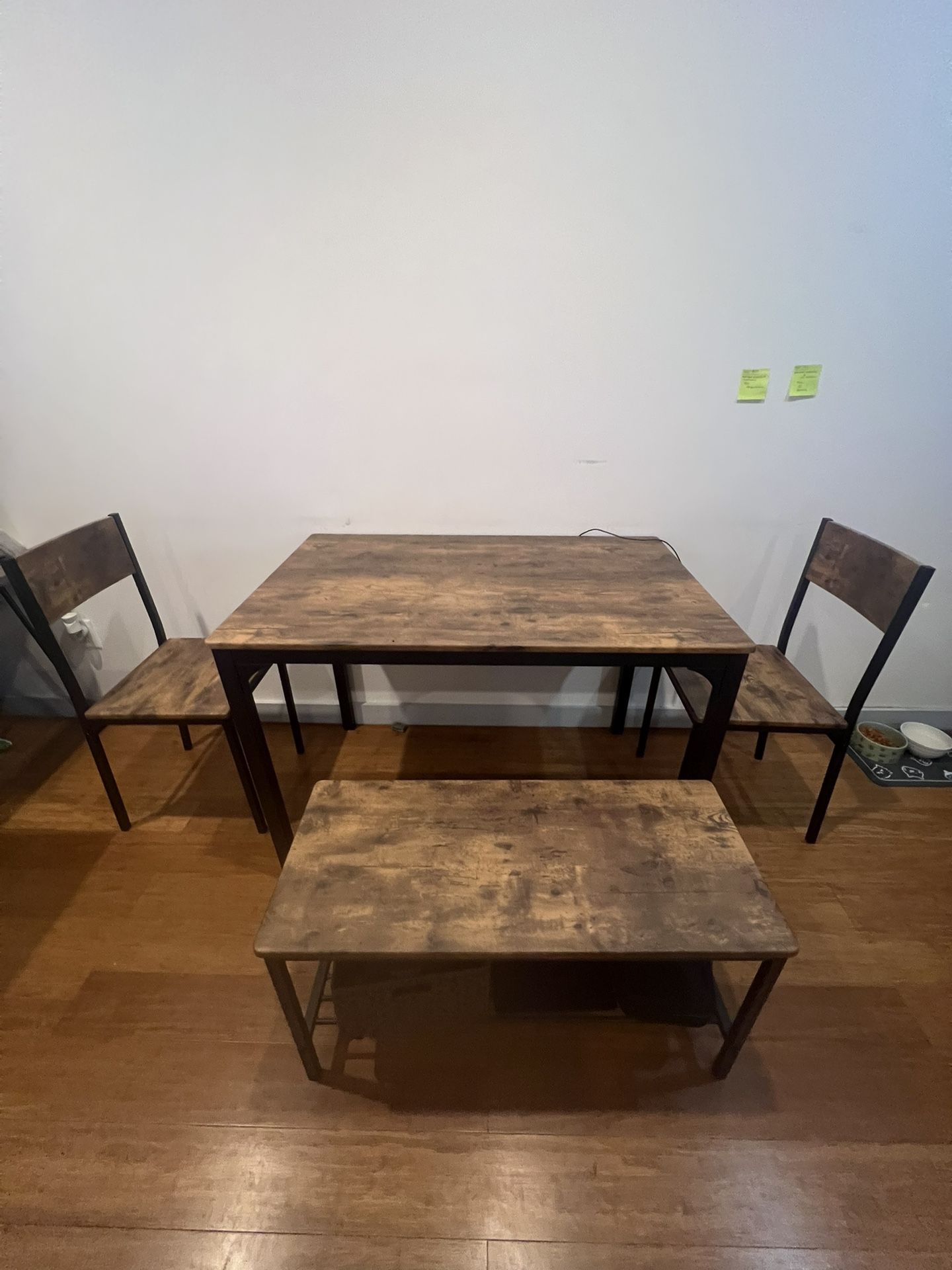 Wooden Table w/2 Chairs And Bench