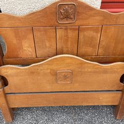 Vintage Twin Sized Maple Bed