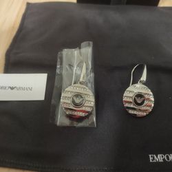 Silver Armani Earrings - New