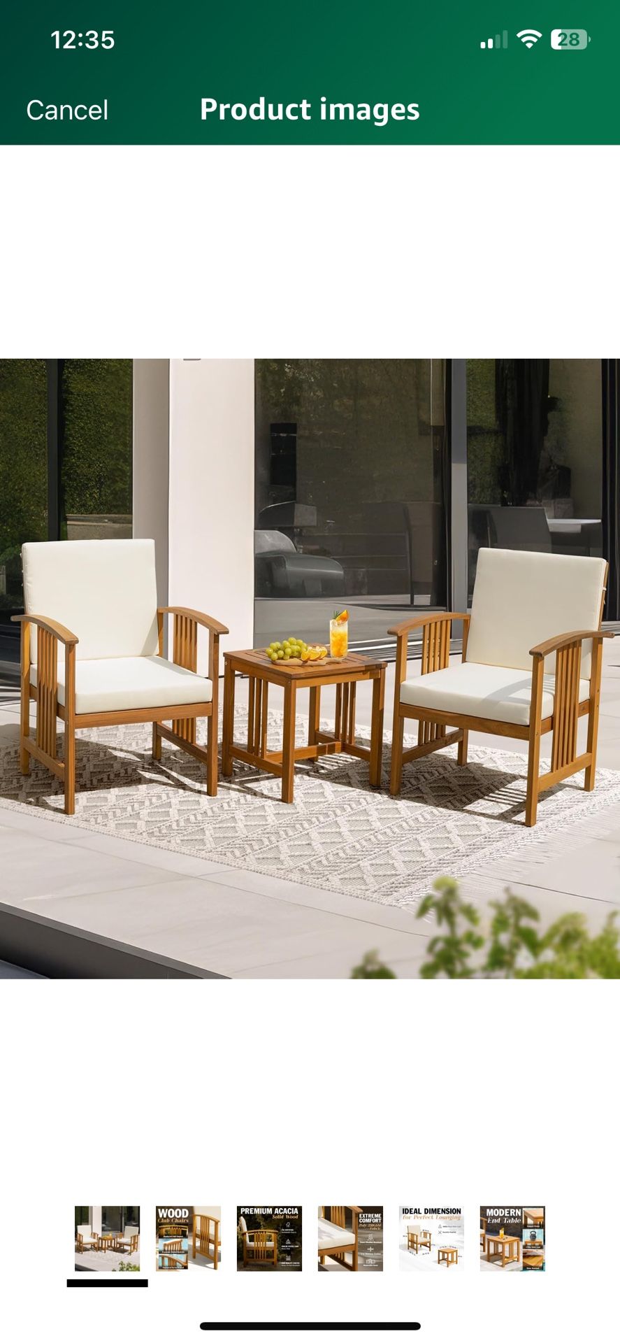 Wooden Outdoor Chair Set