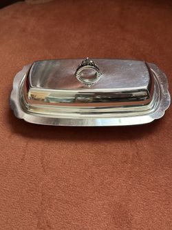 Vintage Silver-Plated Butter Dish With Lid And Glass Insert 