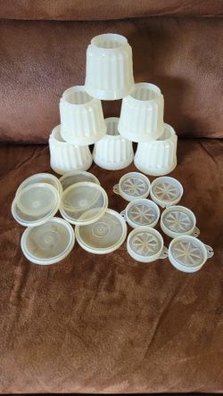SPRING SALE 6 Vintage Tupperware Mini Jello Mold #297 Jel-ette Single Serve Good Dessert ...18 pieces