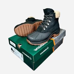 Wolverine Women’s Black Suede Beige Fur Frost Winter Snow Boot Sz 6