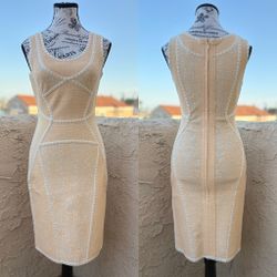 Herve Leger Bellini laser-cut coated bandage dress size S small $2,400