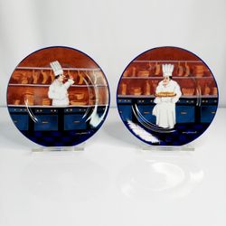 WILLIAMS-SONOMA GUY BUFFET LES CHEFS SALAD PLATES SET OF 2.