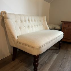 Cream White Loveseat 