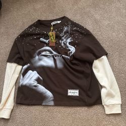 Brown long sleeve graphic T