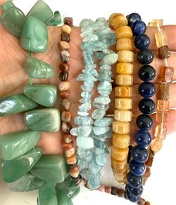 Lot of gemstone bead strands for jewelry making beading A39