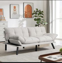 67” Velvet Futon Sofa Bed Convertible Small Upholstered Couch 2-Seat