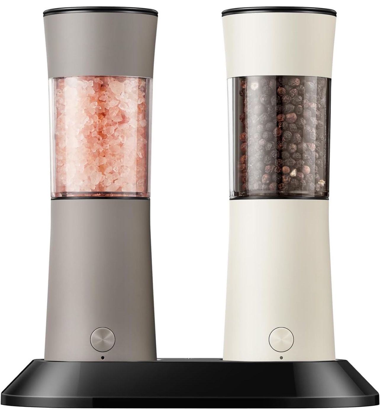 Gravity Electric Salt and Pepper Grinder Set – Rechargeable Pepper Mill with USB-C Charging Base, Dual LED Light, Automatic One-Handed Mill for Kitche