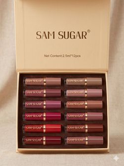 Sam Sugar Liquid Lipstick Set 12 Pieces