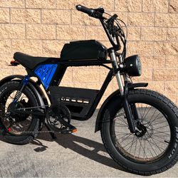 1500 Watt Electric Ebike, 35-39mph, Fat Tire, Includes Center Basket, 18ah Battery Incl (Blue Or Sand)