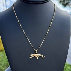 Jewelry 14k solid Yellow Gold brand New Ball link 18” Chain necklace 7.60 grams 2.00mm Panther Pendant
