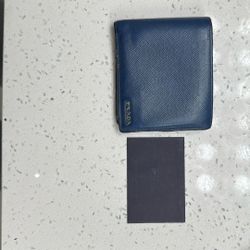 Blue Authentic Prada Wallet With Certification