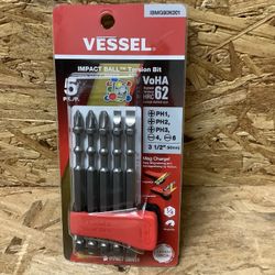 VESSEL Impact Ball Torsion Bit 5pcs .