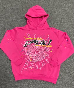 spider hoodie/pink