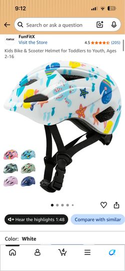 FunFitX Kids Bike Helmet Ages 2-16