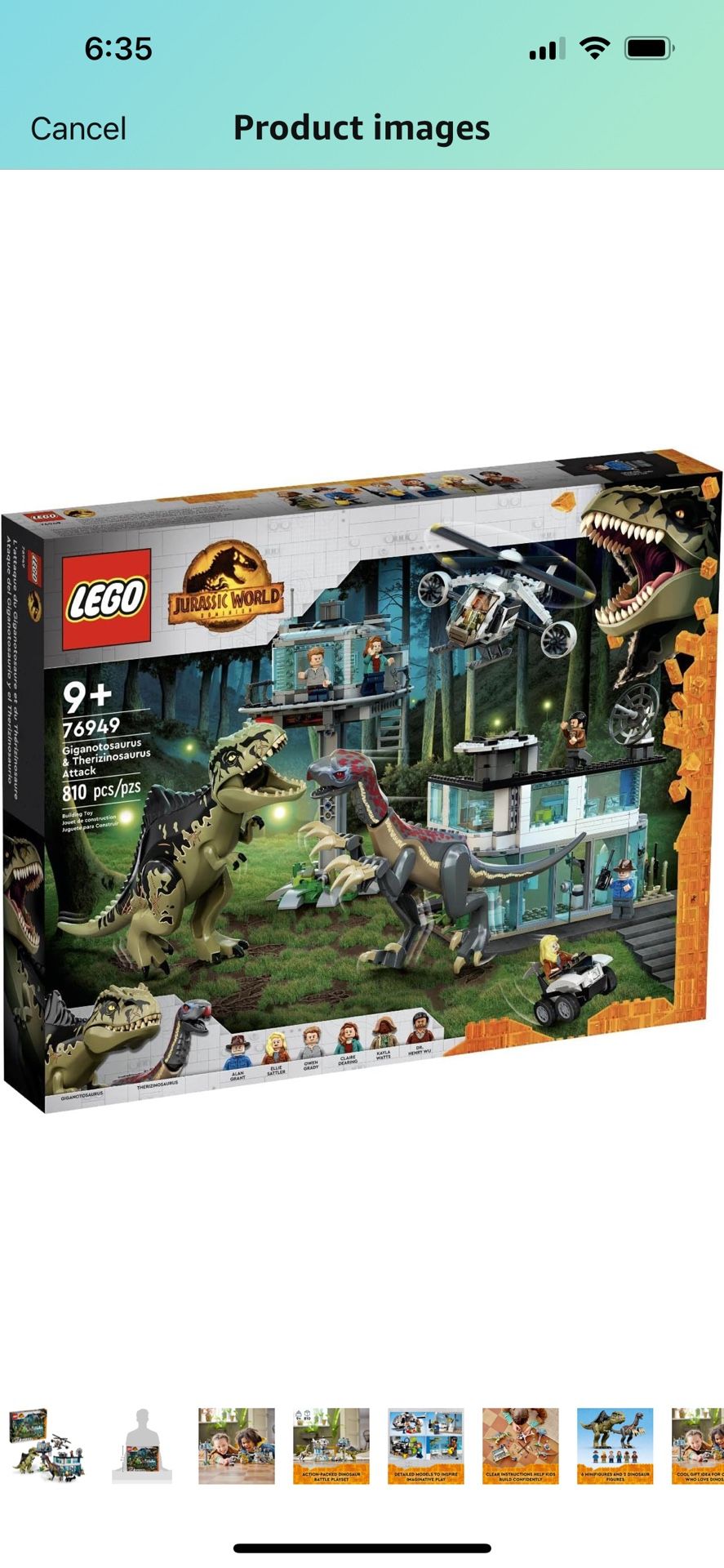 LEGO® Jurassic World Giganotosaurus Therizinosaurus Attack 76949