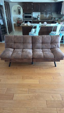 Brown Tufted Futon Sofa Sleeper