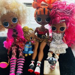 3 Omg lol Dolls Along With 1 Mini Baby lol Doll
