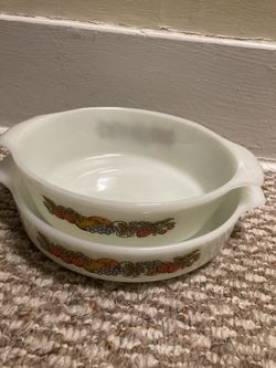 Fire King Anchor Hawking Fruit Pattern Dishes 