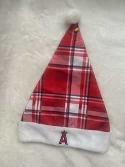 Los Angeles Angels MLB Plaid Santa Hat