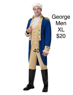 Mens George Washington XL Colonial Costume Presidents Day Theatre