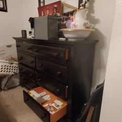 Mahogany Wood Dresser with Mirror