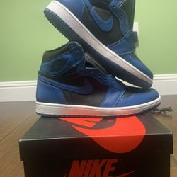 DS SIZE 10.5 NIKE AIR JORDAN 1 DARK MARINA BLUE
