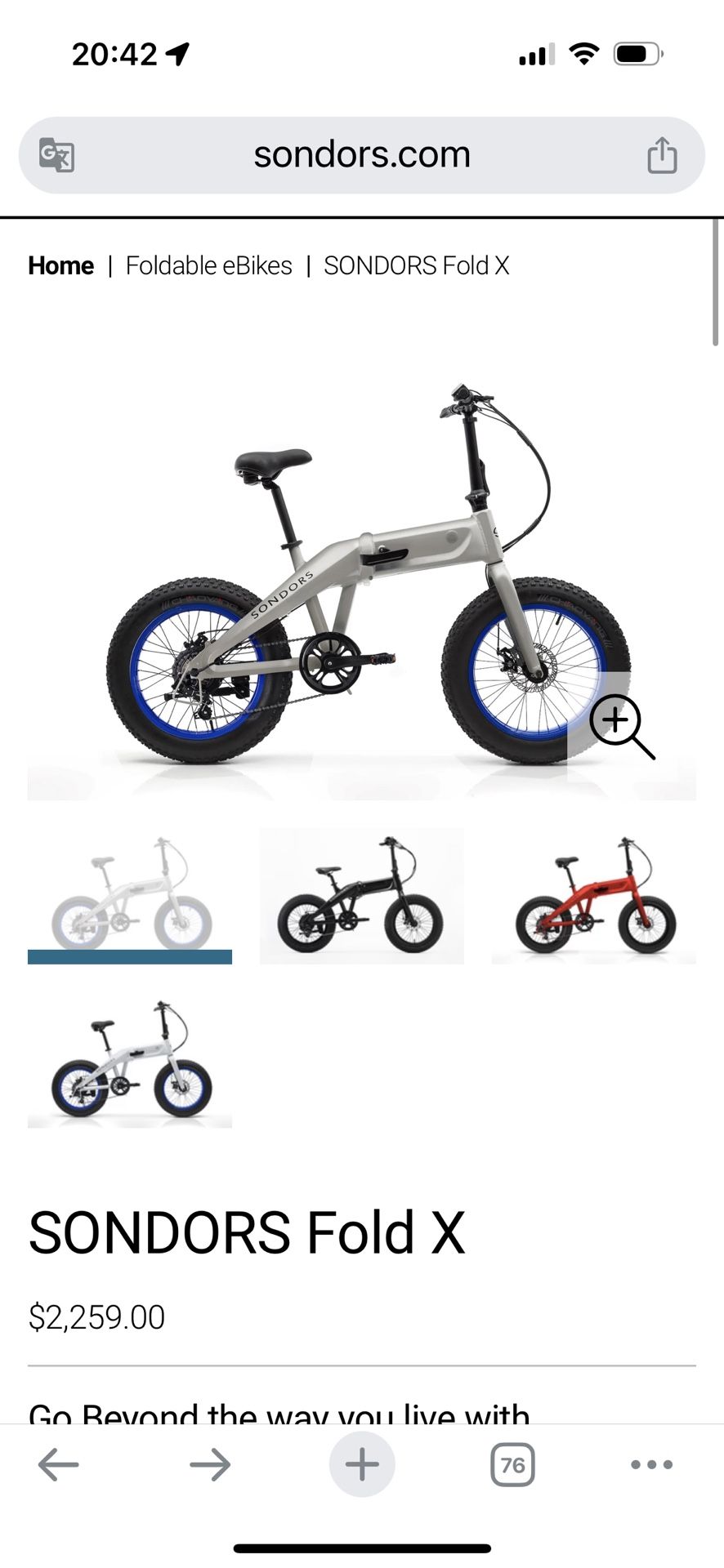 Brand new folding fat tire electric mountain bike."