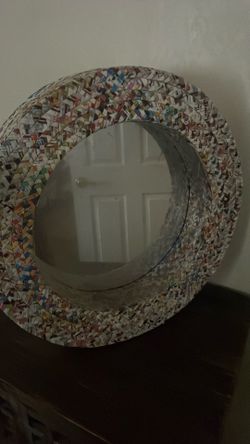 Mirror made with recycled magazines