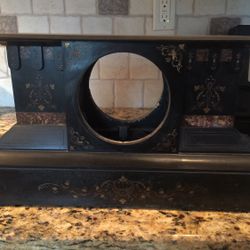 Antique Ansonia Mantel shelf Clock etched Marble Case ONLY Heavy