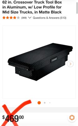 Husky 61 in. Crossover Truck Tool Box in Aluminum, w/ Low Profile for Mid Size Trucks, in Matte Black