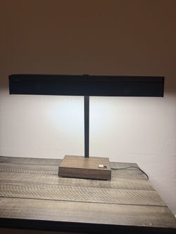 Vintage Luxo Fluorescent Desk Lamp - Woodgrain - Made in USA - Works Perfectly