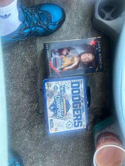 Luka bobblehead and dodgers lunch box from game