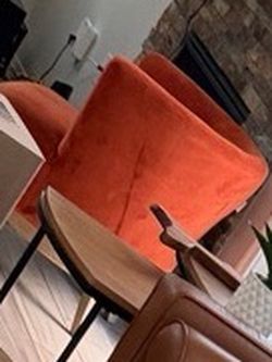 Orange Mid-Century Accent Chair