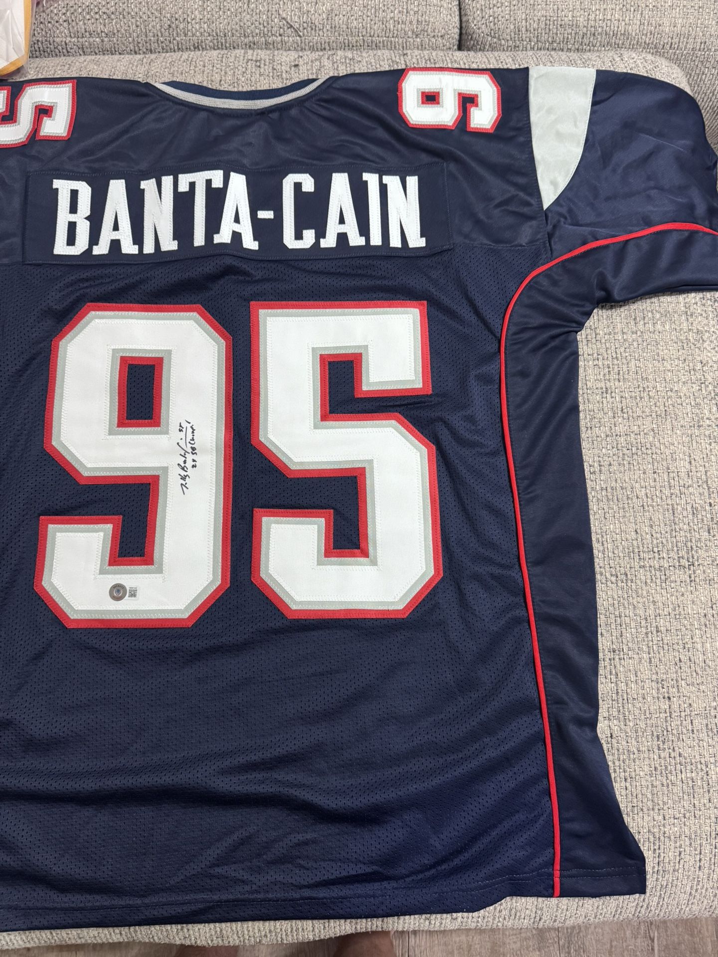 Tully Banta-Cain Signed Autograph Custom Jersey - Beckett Coa - New England Patriots