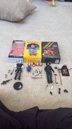 3 action figures with boxes and all accessories
