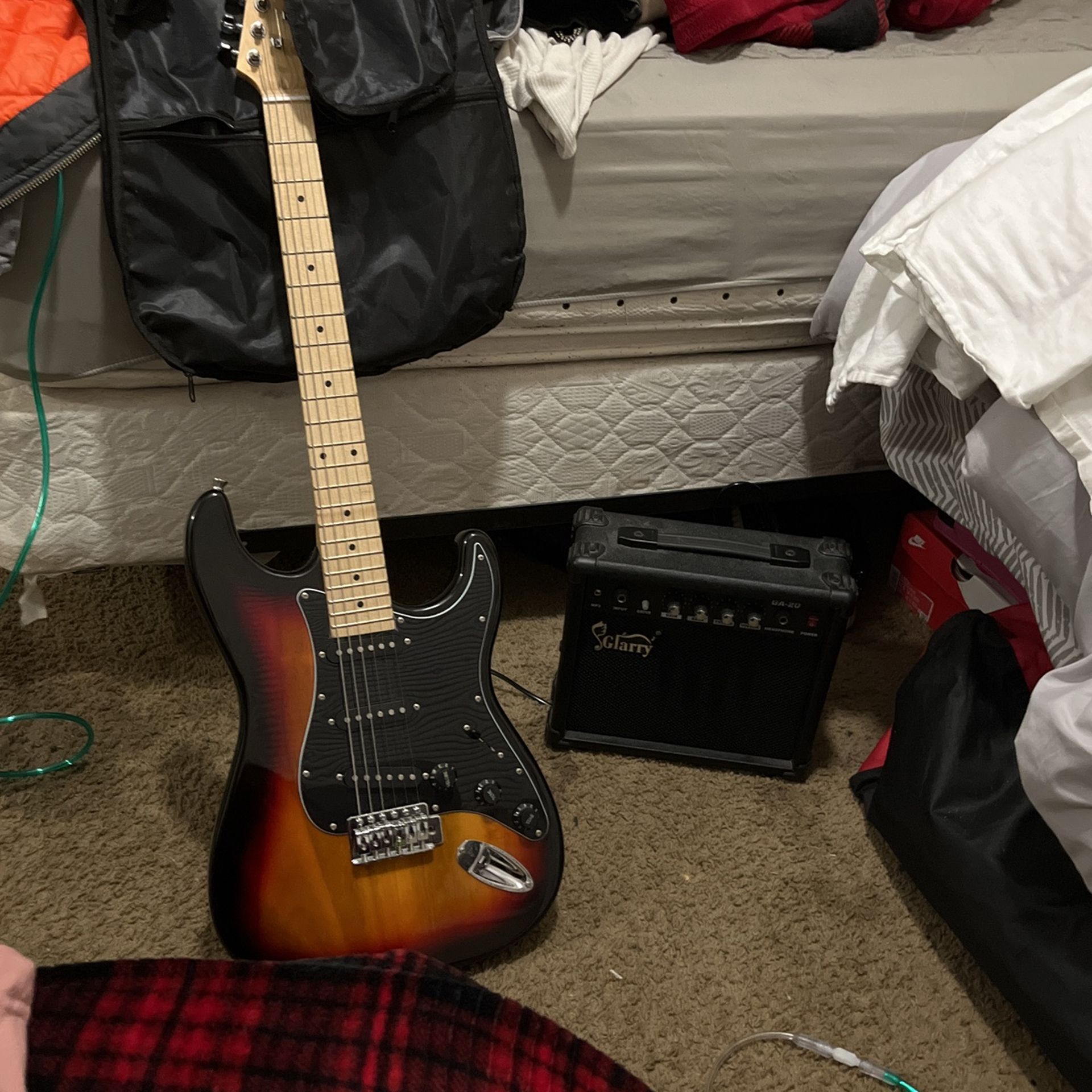 Electric guitar and amp