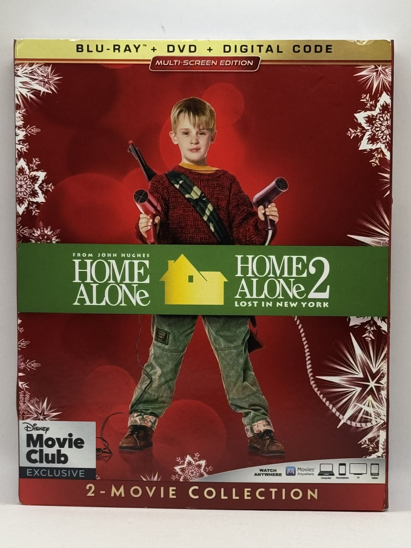 Home Alone & Home Alone 2 -Blu Ray/Dvd/Digital Disney Movie Club Exclusive - NEW