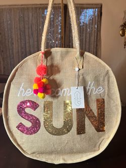Mud Pie Sun Tote Bag NEW