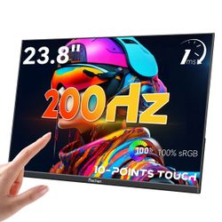 23.8" 200hz Portable Touchscreen Monitor 99% sRGB VA FHD 1080P #3463B Y3